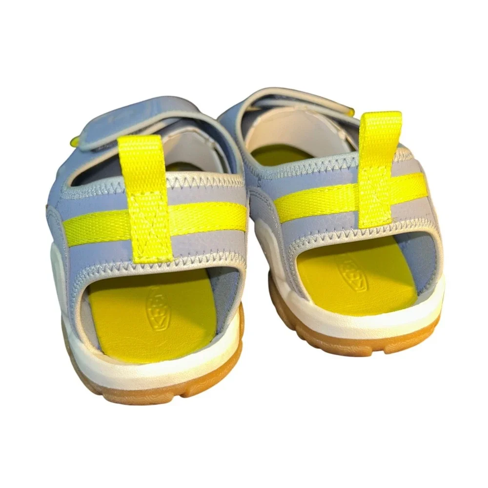 KEEN Kids Size 7‎  Newport H2 Water Sandals Lilac Yellow Hook and Loop